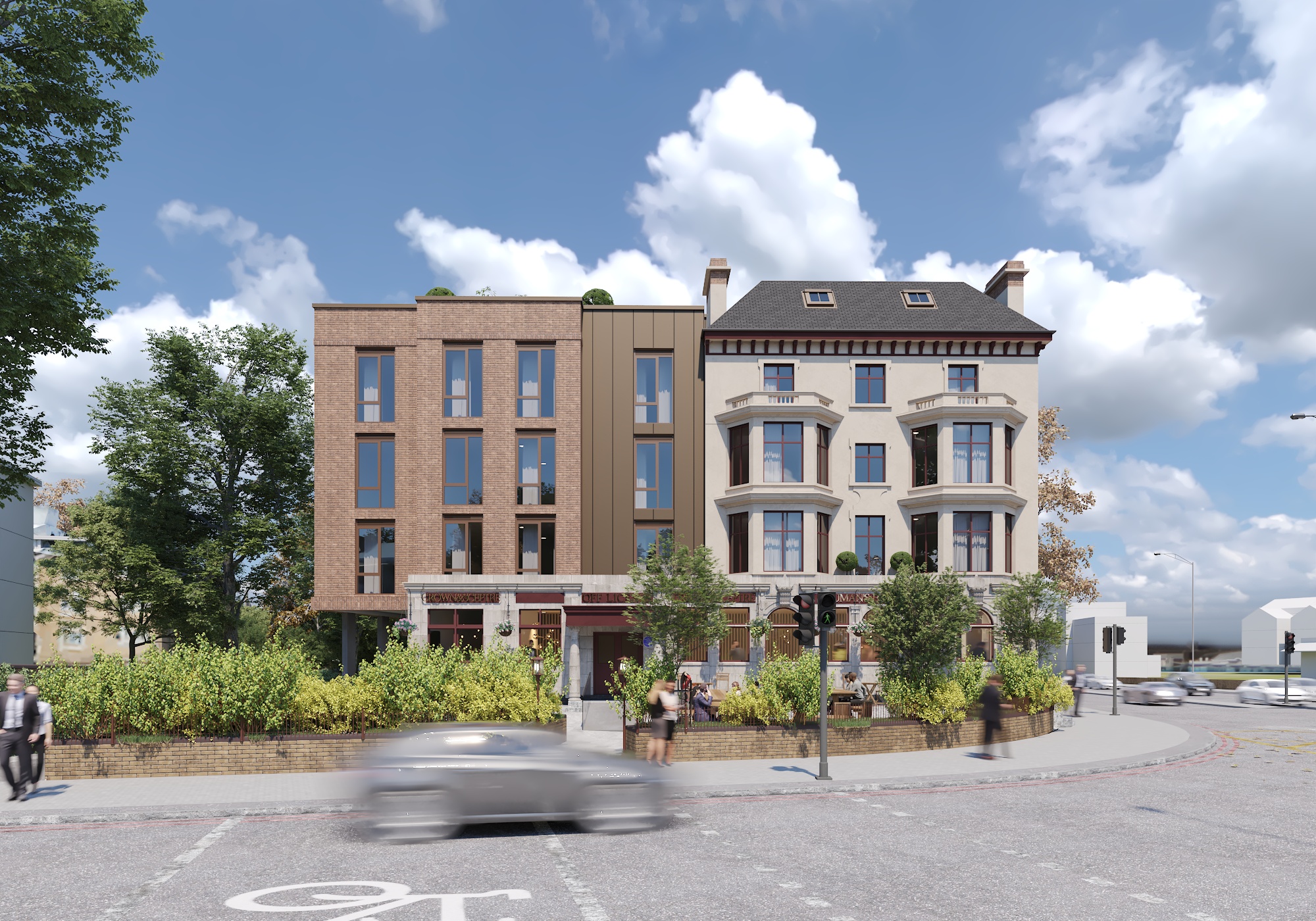 Front façade of proposed development from Streatham Hill