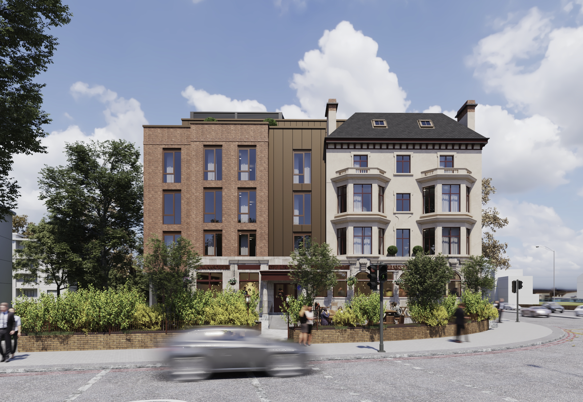 Front façade of proposed development from Streatham Hill